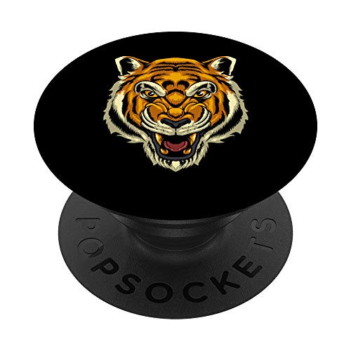 Scary Tiger Head Gift - Safari Predator Animal Tiger PopSockets Grip and Stand for Phones and Tablets