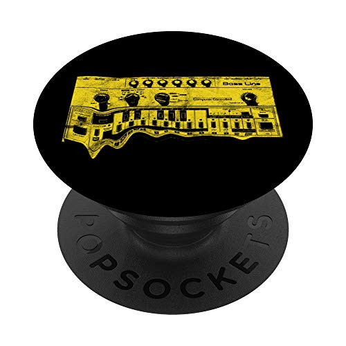 Vintage Acid Synthesizer Retro Bass Synth Studio Gear DJ PopSockets Grip and Stand for Phones and Tablets