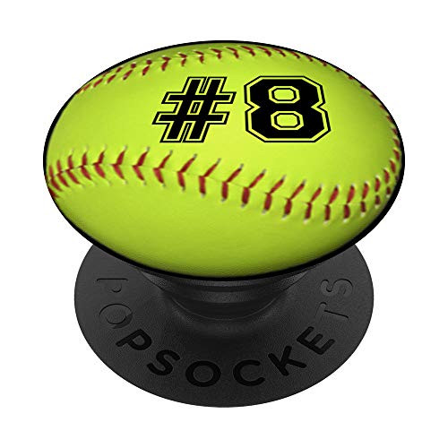 Softball Player Number 8 PopSockets PopGrip Swappable Grip for Phones Tablets Softball Player Number 8 PopSockets PopGrip Swappable Grip for Phones Tablets