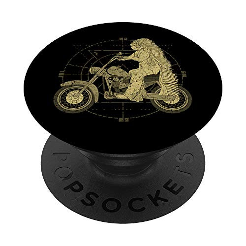 Sepia Motorcycle Shirt Vintage Style Biker Rider Building PopSockets Grip and Stand for Phones and Tablets