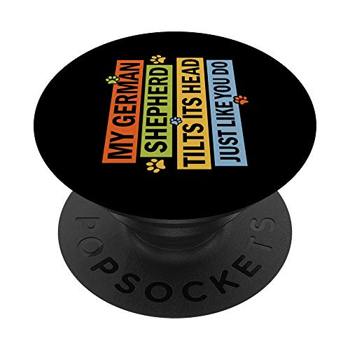 Tilts His Head German Shepherd PopSockets Grip and Stand for Phones and Tablets