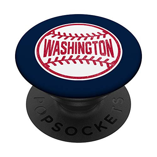 Vintage Washington Baseball Stitches PopSockets Grip and Stand for Phones and Tablets