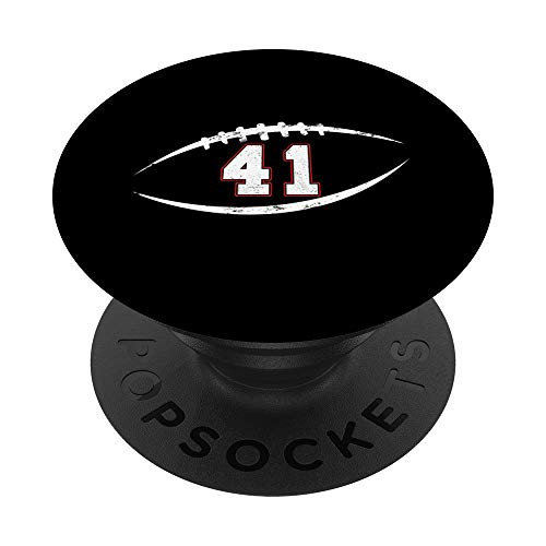 41 Number Vintage Football Player 41 Lucky Number Birthday PopSockets Grip and Stand for Phones and Tablets
