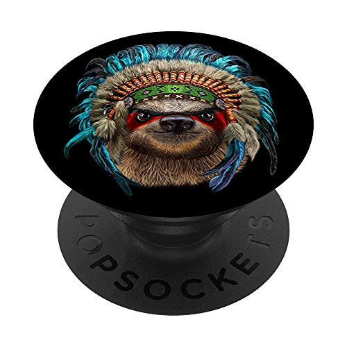 Giant Sloth wearing Native American Indian Warrior Headdress PopSockets Grip and Stand for Phones and Tablets Giant Sloth wearing Native American Indian Warrior Headdress PopSockets Grip and Stand for Phones and Tablets