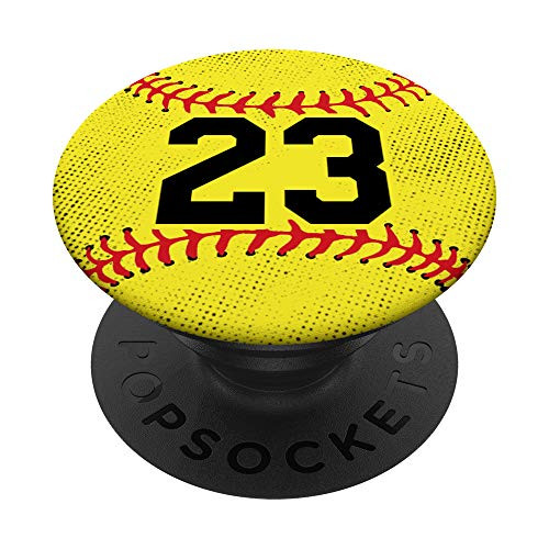 Softball Number 23 Player Jersey 23rd Birthday Zx PopSockets Grip and Stand for Phones and Tablets