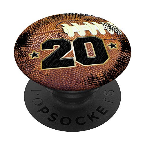 American Football Jersey Number 20 twenty PopSockets Grip and Stand for Phones and Tablets