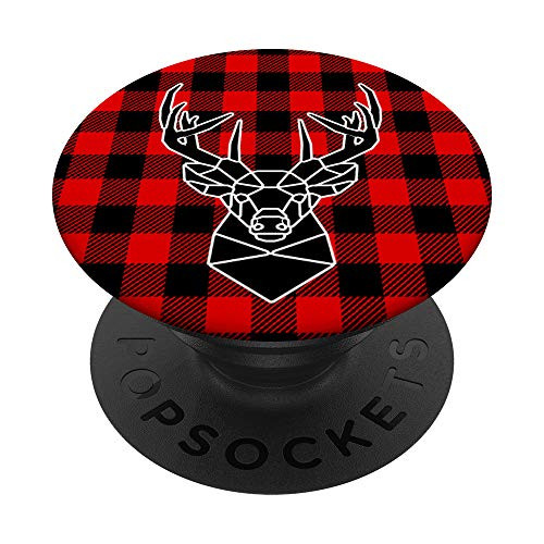 Geometric Deer Stag head with Antlers Buffalo Plaid PopSockets Grip and Stand for Phones and Tablets Geometric Deer Stag head with Antlers Buffalo Plaid PopSockets Grip and Stand for Phones and Tablets