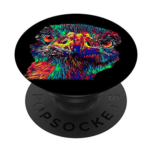 Colorful Ostrich Head PopSockets Grip and Stand for Phones and Tablets