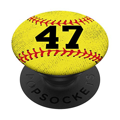 Softball Number 47 Player Jersey 47th Birthday Zx PopSockets Grip and Stand for Phones and Tablets