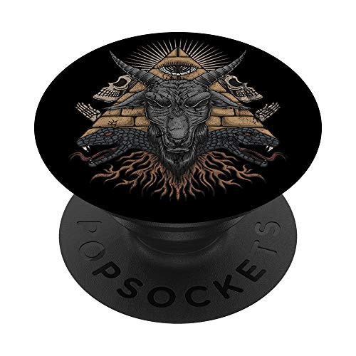 Baphomet Goat Head Devil Sigil Snakes Head Skulls Pyramid PopSockets Grip and Stand for Phones and Tablets