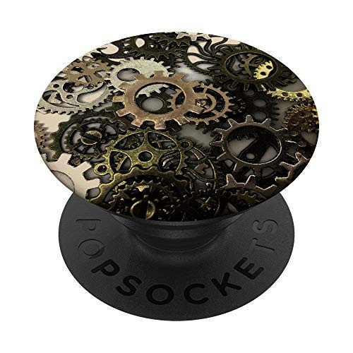 Gears Pattern  Steampunk Design PopSockets PopGrip Swappable Grip for Phones   Tablets