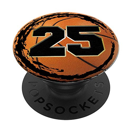 Basketball Custom Jersey Number 25 twenty five player PopSockets PopGrip Swappable Grip for Phones   Tablets