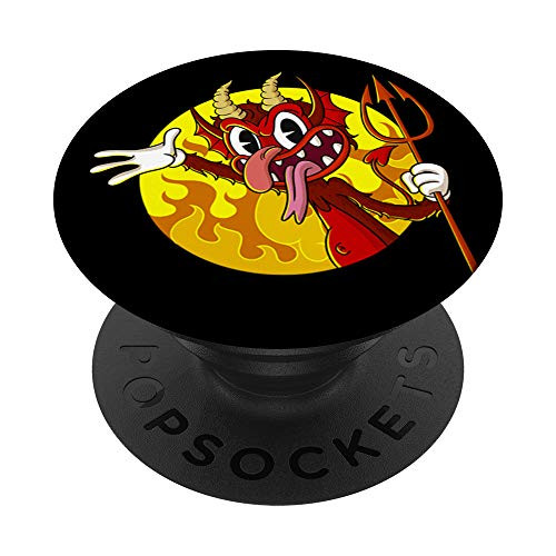 Blackcraft Satan Lucifer Vintage Cartoon Welcome to Hell PopSockets Grip and Stand for Phones and Tablets