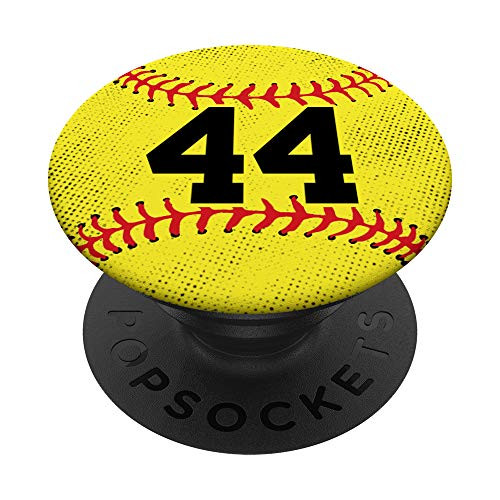 Softball Number 44 Player Jersey 44th Birthday Zx PopSockets Grip and Stand for Phones and Tablets