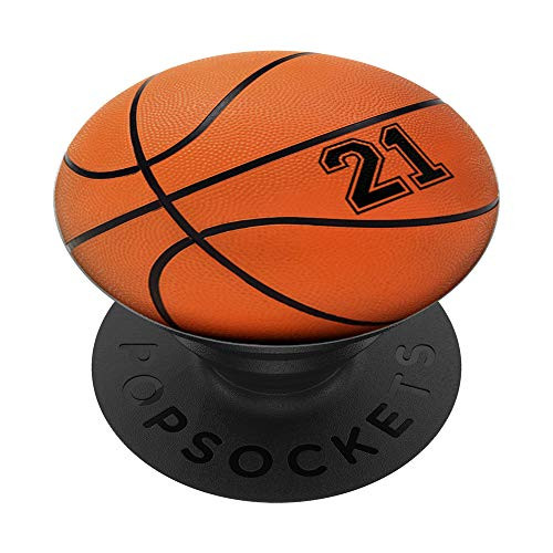 Basketball Gift Number 21 for Boys and Girls PopSockets PopGrip Swappable Grip for Phones Tablets Basketball Gift Number 21 for Boys and Girls PopSockets PopGrip Swappable Grip for Phones Tablets