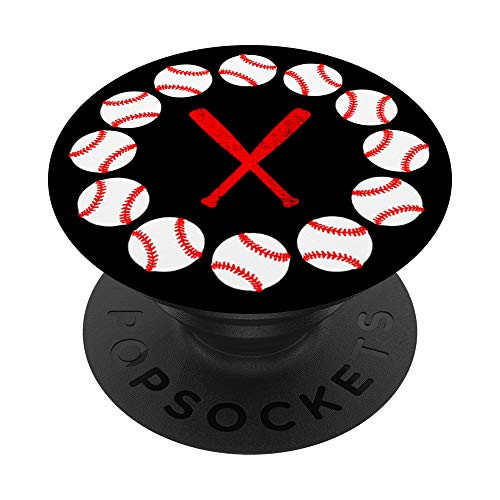Baseballs with Bats Baseballin Player Gear Phone Grip PopSockets Grip and Stand for Phones and Tablets