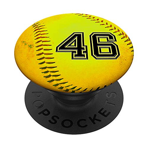 Softball Number 46 Player Number - Softball PopSockets PopGrip Swappable Grip for Phones Tablets Softball Number 46 Player Number - Softball PopSockets PopGrip Swappable Grip for Phones Tablets