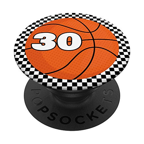 Basketball Jersey Number Thirty 30 Team Gift Custom PopSockets Grip and Stand for Phones and Tablets