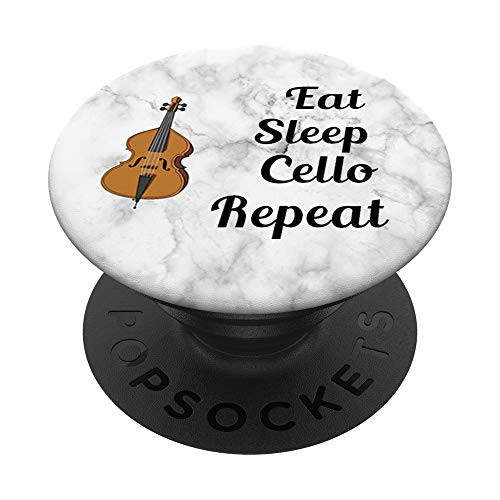 Cello Player - Cellist - Eat Sleep Cello Repeat - Marble PopSockets Grip and Stand for Phones and Tablets