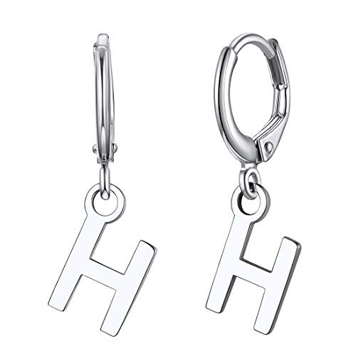 ChicSilver Initial Dangle Hoop Earrings for Women 925 Sterling Silver Letter H Huggie Earrings Personalized Jewelry for Her Initial H ChicSilver Initial Dangle Hoop Earrings for Women 925 Sterling Silver Letter H Huggie Earrings Personalized Jewelry for Her Initial H