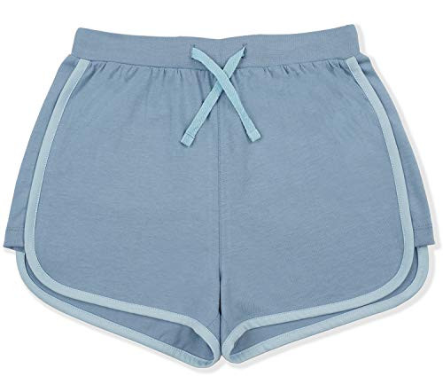 JIAHONG Kids Girls 100 Cotton Running Shorts Summer Active Shorts with Drawstring 3-12 Years Light Blue-XL