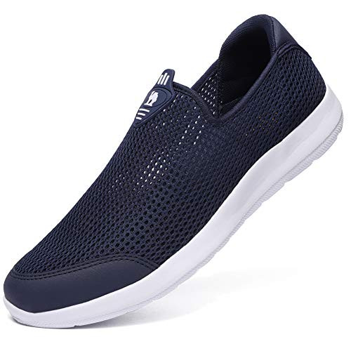 CAMEL CROWN Mens Slip On Walking Shoes Tennis Running Sneaker Lightweight Mesh Loafer Shoes for Men BlueWhite