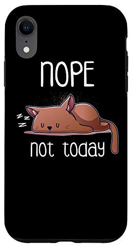 iPhone XR Nope Not Today Sleeping Cat Lazy Kitten Sleep Nap Late Riser Case