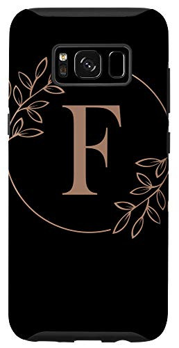 Galaxy S8 Monogram Initial Letter F Floral Pattern Case