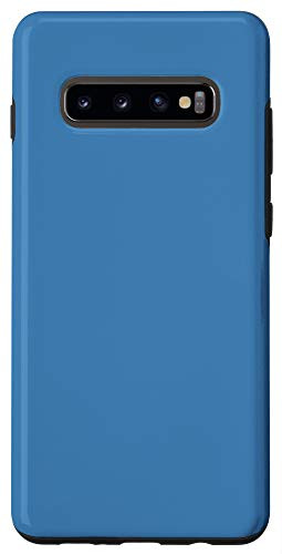 Galaxy S10 Steel Blue Solid Color Tone Plain Shade Hue Background Gift Case