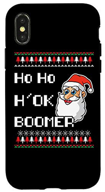 iPhone XXS Ho Ho H OK BOOMER Santa Claus Gen Z Ugly Christmas Sweater Case