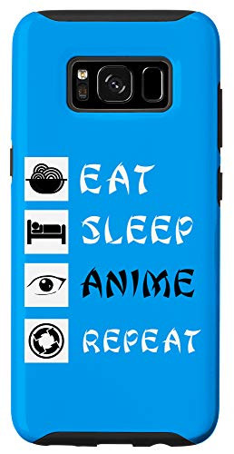 Galaxy S8 Anime Japanese Eat Sleep Anime Repeat Phone Case