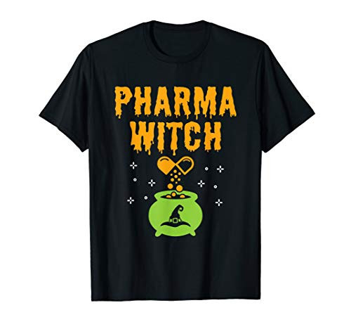 Pharmacist Halloween Women Pharmacy Tech Pharma Witch T-Shirt