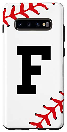Galaxy S10 Baseball Letter F Initial Gift Ball Player Gift for Guys Case