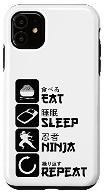 iPhone 11 Eat Sleep Ninja Repeat Case iPhone 11 Eat Sleep Ninja Repeat Case
