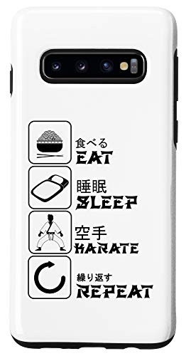 Galaxy S10 Eat Sleep Karate Repeat Meme Funny Japanese Humor Gift Case