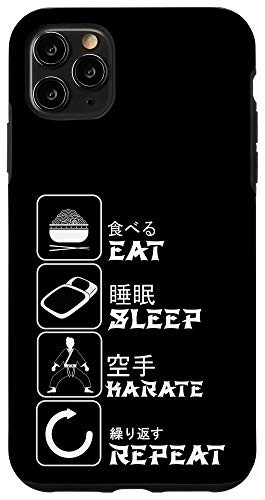 iPhone 11 Pro Max Eat Sleep Karate Repeat Meme Funny Japanese Humor Gift Case