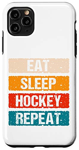 iPhone 11 Pro Max Eat Sleep Hockey Repeat Cool USA Ice Sports Player Gift Case