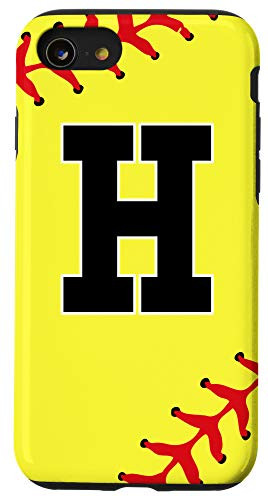 iPhone SE 2020  7  8 Softball Letter H Initial Gift Ball Player Gift for Girls Case