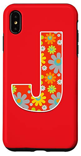 iPhone XS Max Floral Letter J Initial Case