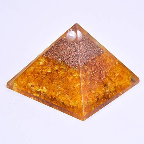 Orgone Pyramid Citrine EMF Protection for Chakra Healing Meditation Yoga Balancing Positive Energy
