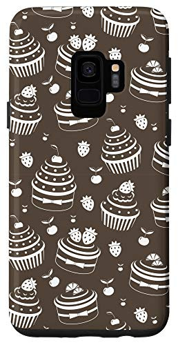 Galaxy S9 Cupcake Pattern Brown Phone Cover Case