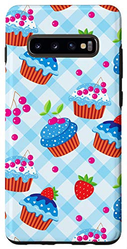Galaxy S10 Cupcake Pattern Blue Phone Cover Case