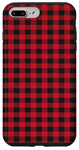 iPhone 7 Plus8 Plus Classic Red   Black Plaid Buffalo Gingham Check Pattern Case
