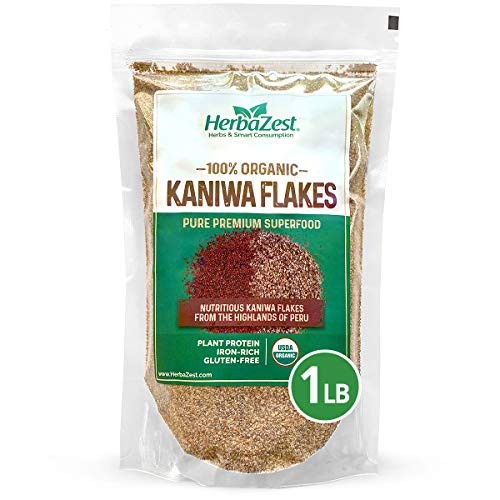 HerbaZest Kaniwa Flakes - Organic Vegan Gluten Free USDA Certified - Nutrient Rich Superfood - Good Source of Complete Protein Convenient - 16 Oz HerbaZest Kaniwa Flakes - Organic Vegan Gluten Free USDA Certified - Nutrient Rich Superfood - Good Source of Complete Protein Convenient - 16 Oz