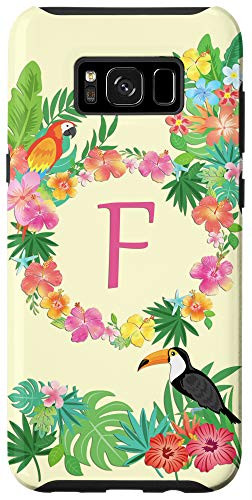 Galaxy S8 Summer Tropical Flowers Phone Case Initial F Summer Lover Case