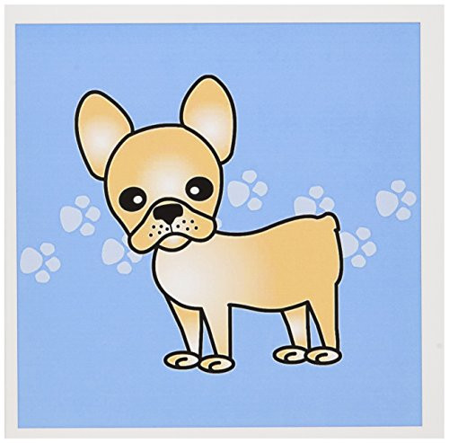 3dRose Cute Cream French Bulldog Red with Pawprints - Greeting Cards, 6 x 6 inches, set of 6 (gc_25322_1) 3dRose Cute Cream French Bulldog Red with Pawprints - Greeting Cards, 6 x 6 inches, set of 6 (gc_25322_1)