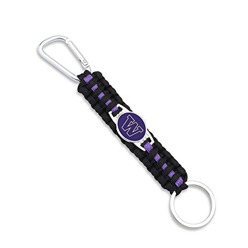 HPS Inc Washington Huskies Paracord Keychain with Caribiner 6 inches