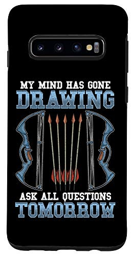 Galaxy S10 Archery Sport Bow Arrow My Mind Has Gone Drawing Case