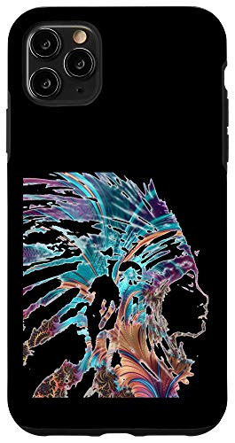 iPhone 11 Pro Max Colorful Headdress Native American Indian Traditional Art Case