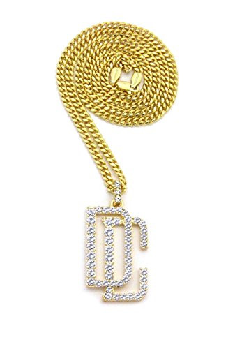 Pyramid Jewelers Mens New Iced Out Dream Chaser DC Pendent BoxRopeCuban Chain Necklace Cuban Chain
